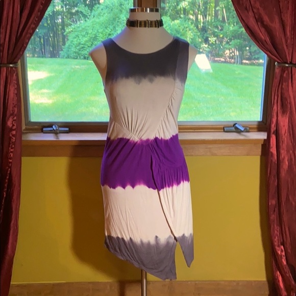 NWT’s Sloan Tie-Dye Purple & Grey Tank Dress Sz M - Picture 2 of 7